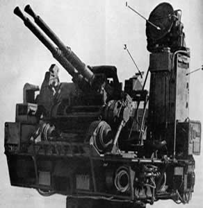 Gun laying radar in anti-aircraft gun