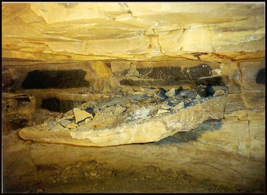 Slate log inside the mine
